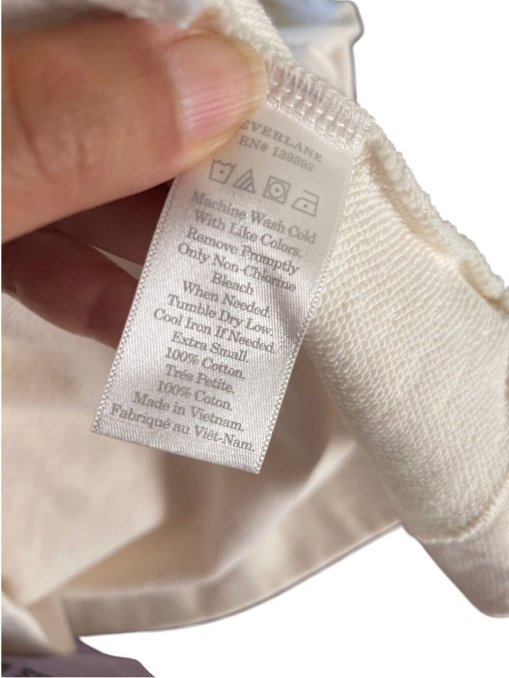 Everlane The Cotton Mock Neck Long Sleeve Dress Off-White Cream Mini XS - Picture 6 of 8